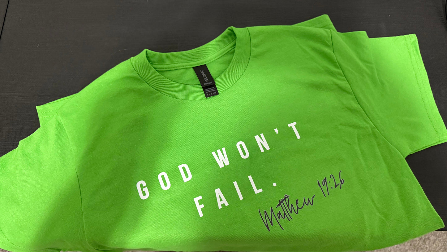 God Won't Fail Shirt - Kids